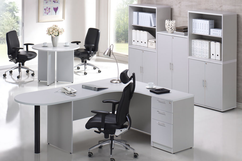 Light grey office furniture