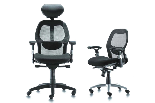 mesh chair with adjustable armrest