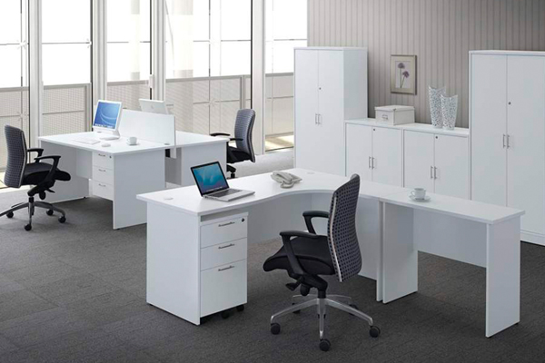 White color office furniture